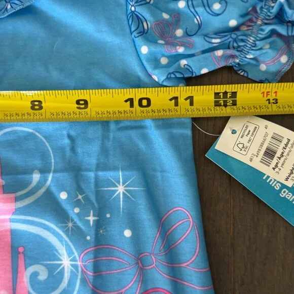 Disney Store Cinderella Princes Nightshirt Nightgown Girls Blue Pink Castle 4 4T